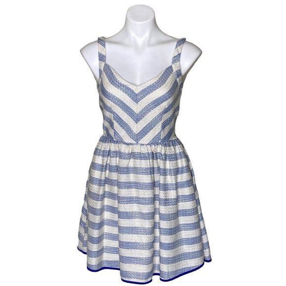 Line & Dot NWT $138 Stripe Stripe Open Back Minidress, Blue White Women's Size S - Picture 3 of 13